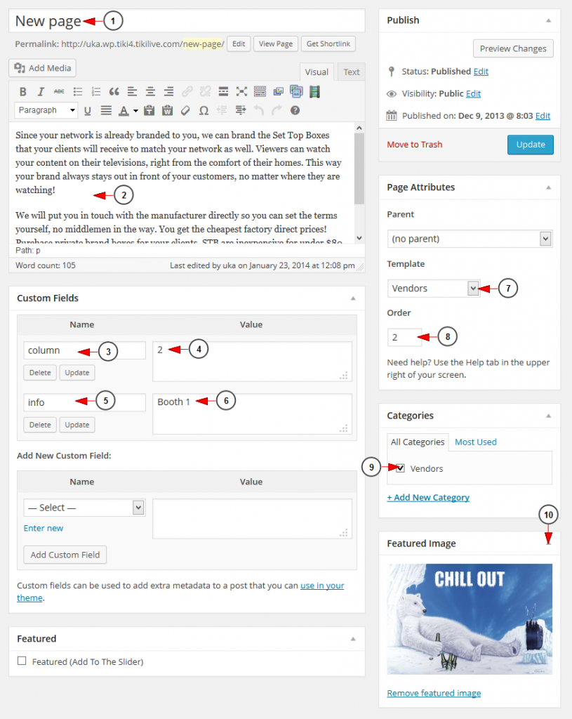Add an item into a page | Live Streaming manual V6.0